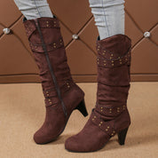 Beatrice Lombard | Rivet Cross-Strap Cowboy Boots For Women