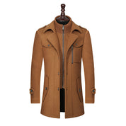 Dawson Haldale | Double Collar Wool Blend Winter Coat For Men