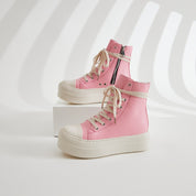 Juliette Savary | Pink Platform High-Top Sneaker Boots For Women