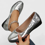 Rosalinde Fairmore | Brown Quilted Wedge Orthopedic Loafers