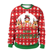 Jingle Frost | Red Dabbing Santa Reindeer Christmas Sweater For Men