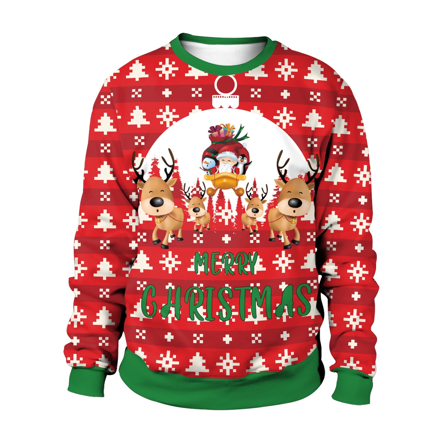 Jingle Frost | Red Dabbing Santa Reindeer Christmas Sweater For Men