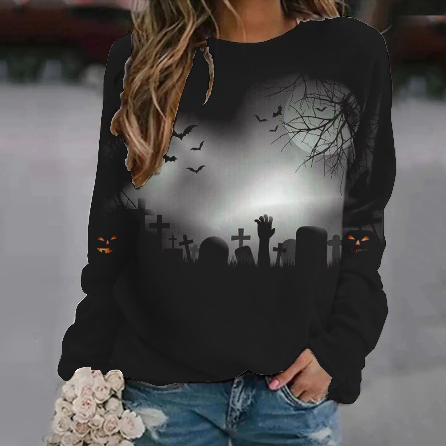 Genevieve Thibault | Halloween Print Sweater For Women