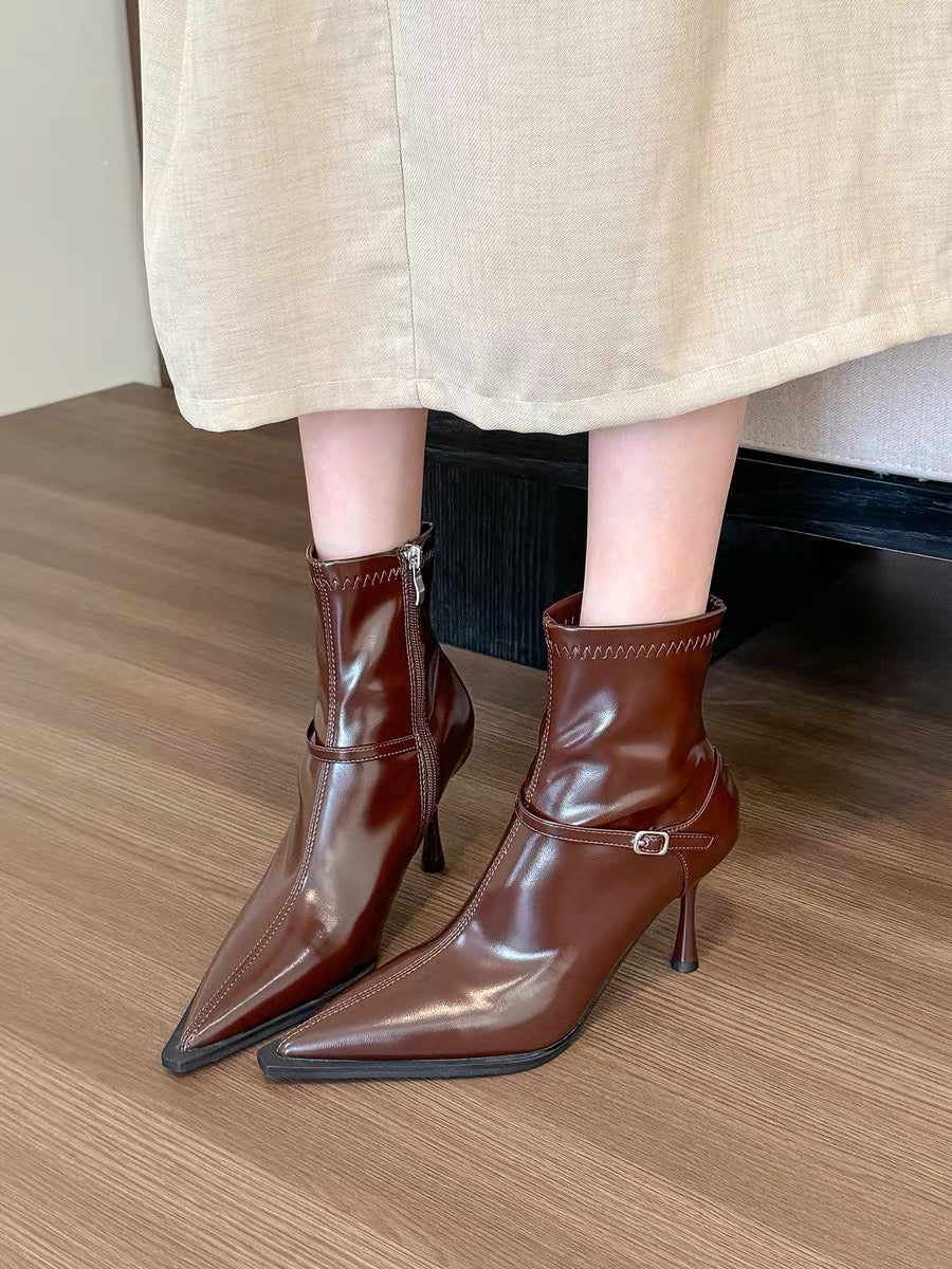 Talia Voss | Buckle Stiletto Ankle Boots For Women