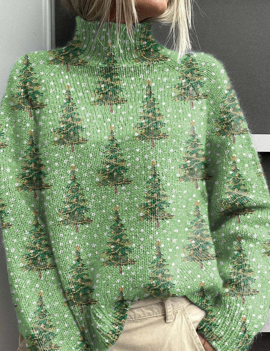 Anais Delorme | Abstract Print Turtleneck Sweater For Women