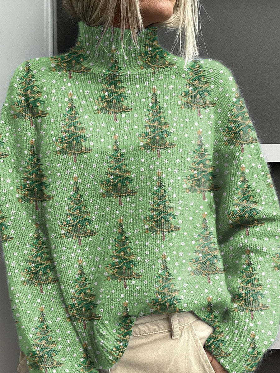 Anais Delorme | Abstract Print Turtleneck Sweater For Women