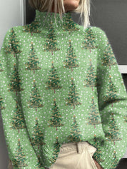 Anais Delorme | Abstract Print Turtleneck Sweater For Women