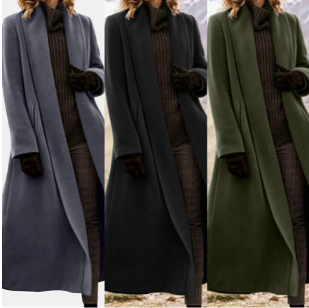 Yvette Charbonneau | Long Wool Blend Cardigan Coat For Women
