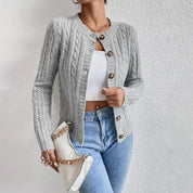 Rosalind Sinclair | Cable Knit Button-Front Cardigan For Women