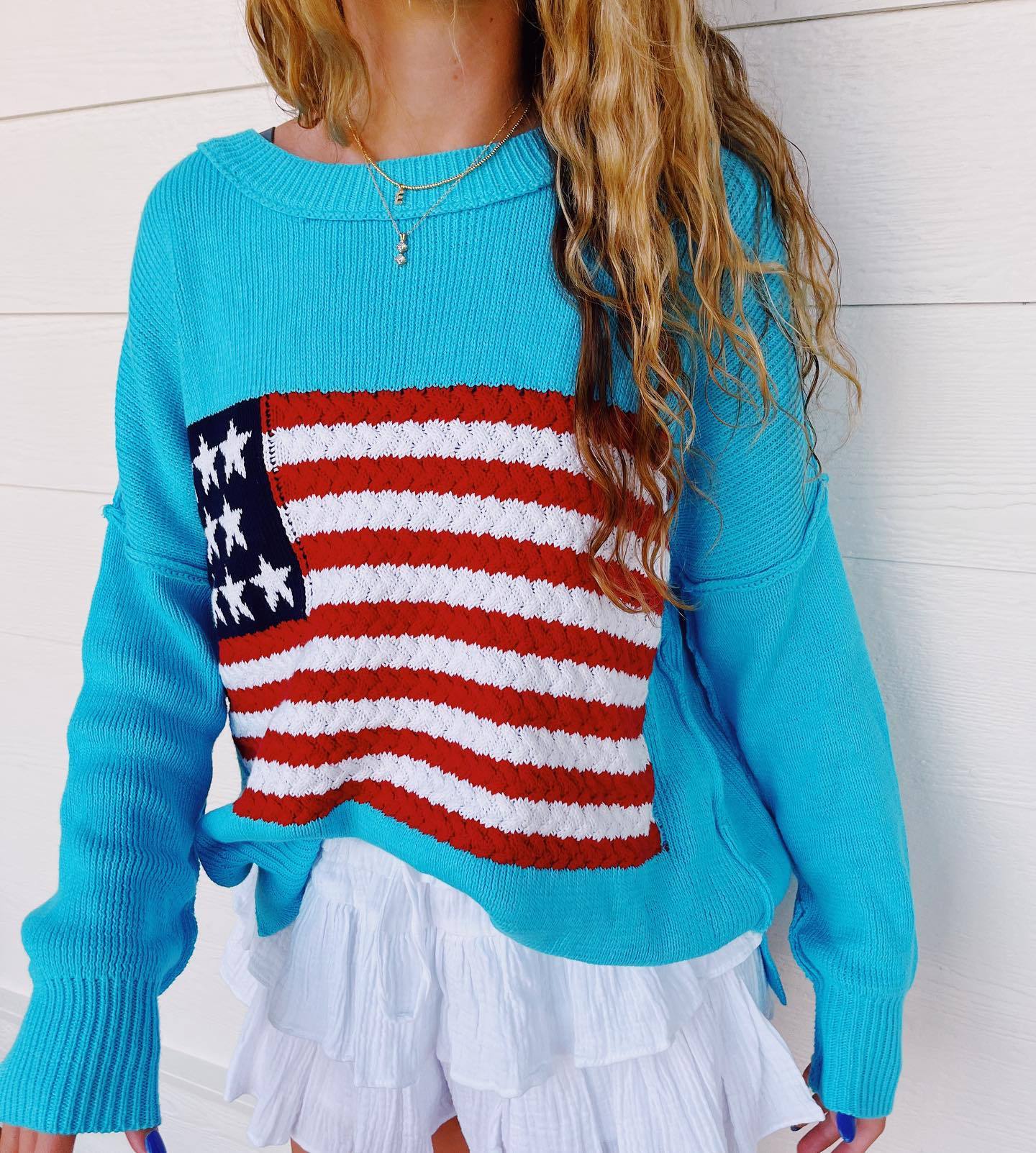 Daisy Collingwood | American Flag Knit Sweater For Women