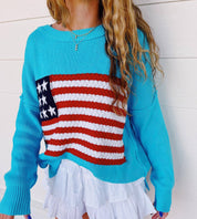 Daisy Collingwood | American Flag Knit Sweater For Women