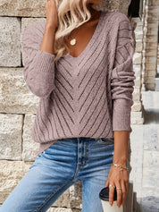 Nadia Castiglione | Relaxed V-Neck Sweater For Women