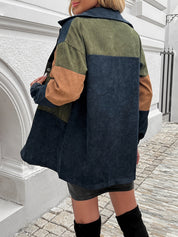 Odile Fontenelle | Corduroy Colour-Block Shirt Jacket For Women