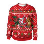 Jingle Frost | Red Dabbing Santa Reindeer Christmas Sweater For Men