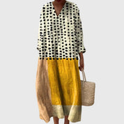 Beatrix Colombe | Colorblock Patchwork Stripe Maxi Dress