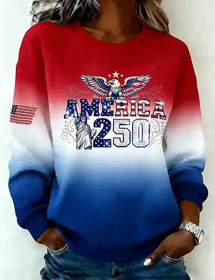 Adrienne Holloway | 250 Years of Freedom Patriotic Sweatshirt For Women