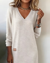 Genevieve Marchetti | Long Sleeve V-Neck Mini Dress For Women