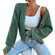 Colette Duvalier | Knitted Button-Front Cardigan For Women