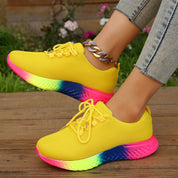 Lucia Ravenna | Rainbow Sole Mesh Sneakers For Women