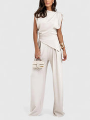 Flavia Montresor | Ivory Sleeveless Wide-Leg Two-Piece Set
