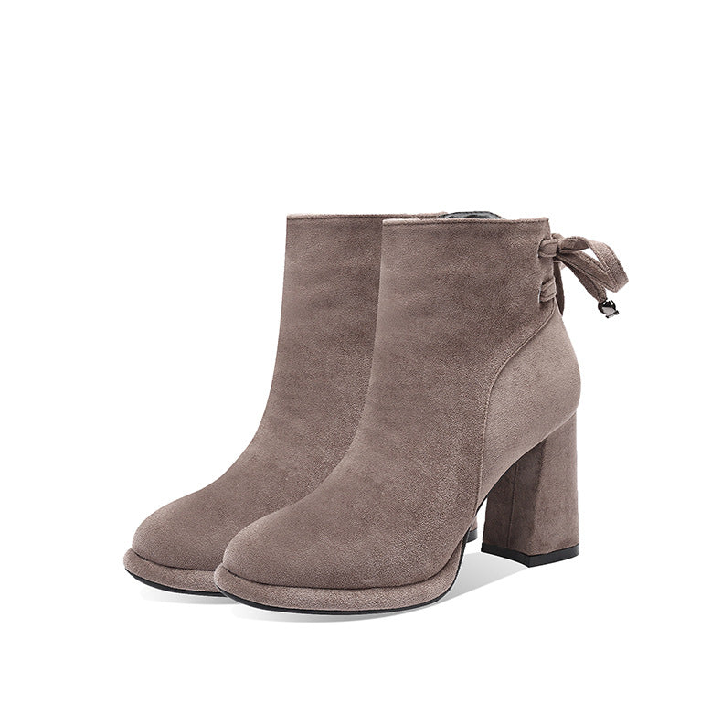 Camille Dubois | Suede Ankle Boots With Chunky Heel For Women