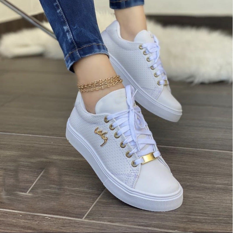 Alexandra Chastain | Tan Lace-Up Sneakers For Women