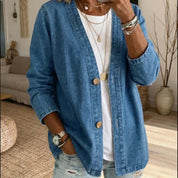 Liliane Castagne | V-Neck Linen Blouse For Women