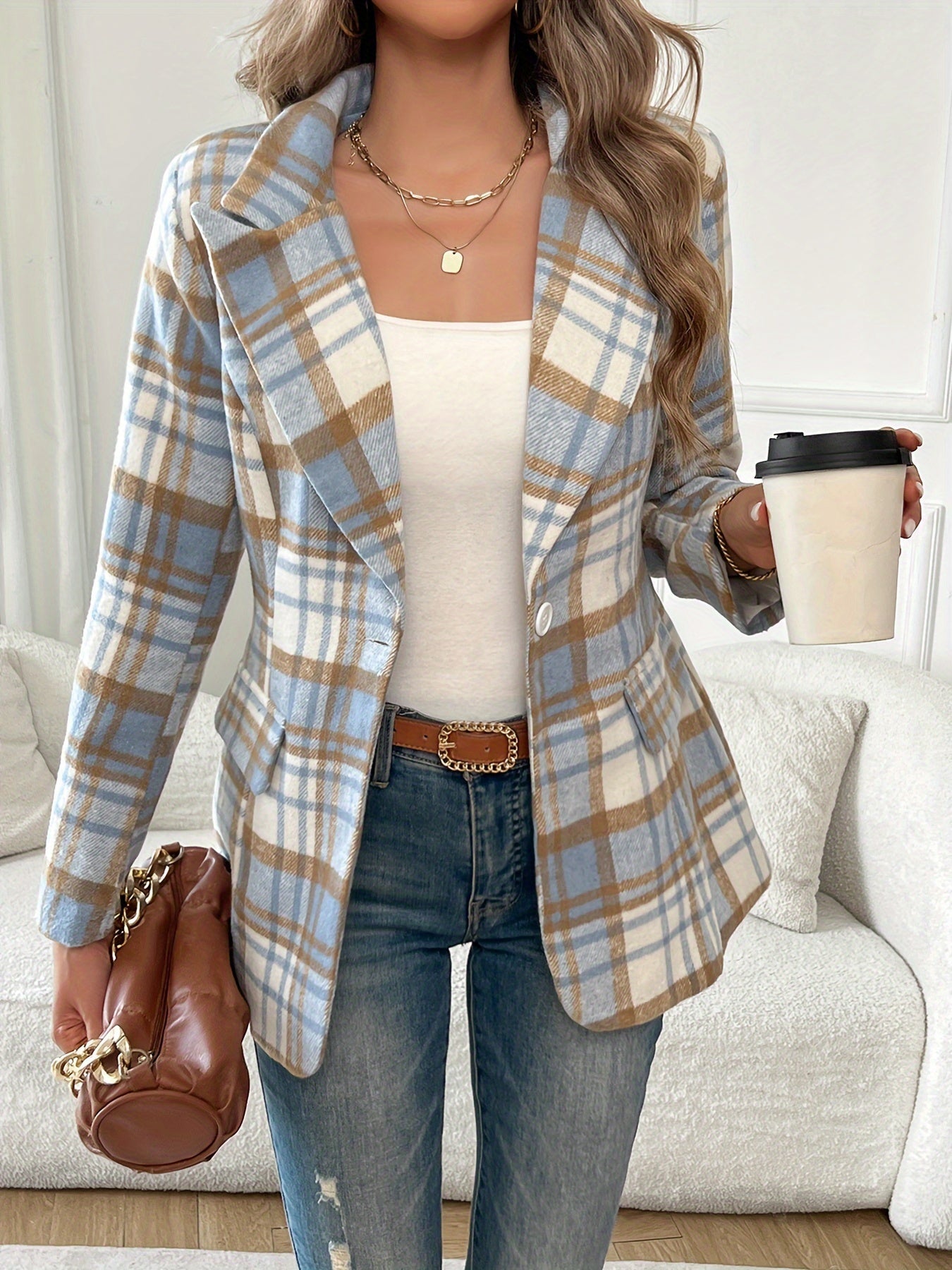 Beatrice Lindqvist | Plaid Tailored Blazer For Women
