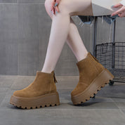 Solène Duvernay | Suede Platform Ankle Boots For Women