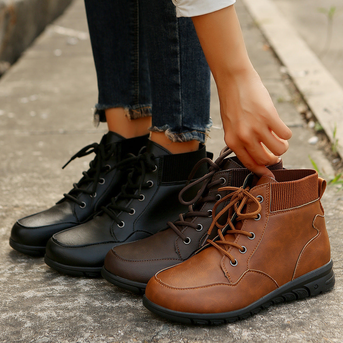 Lorraine Duval | Round Toe Ankle Boots For Women