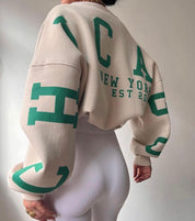 Colette Vasseur | Oversized Letter Print Sweater For Women