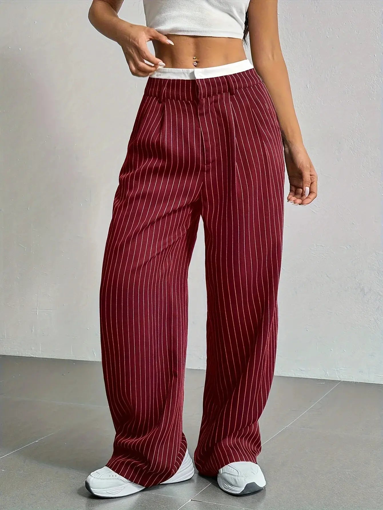 Odile Ferrand | Pinstripe Wide-Leg Trousers For Women