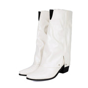 Rosalie Ferrand | Slouchy Knee-High Chunky Heel Boots For Women