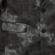 Etienne Corradini | Tie-Dye Suit Collar Leather Jacket For Men