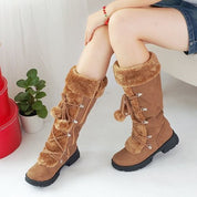 Ingrid Solberg | Fur Trim Mid-Calf Boots For Women
