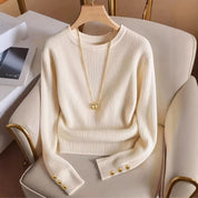 Juliette Rambeau | Ribbed Knit Long-Sleeve Sweater For Women
