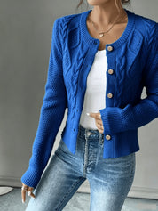 Vittoria Rossignol | Cable-Knit Button-Front Cardigan For Women