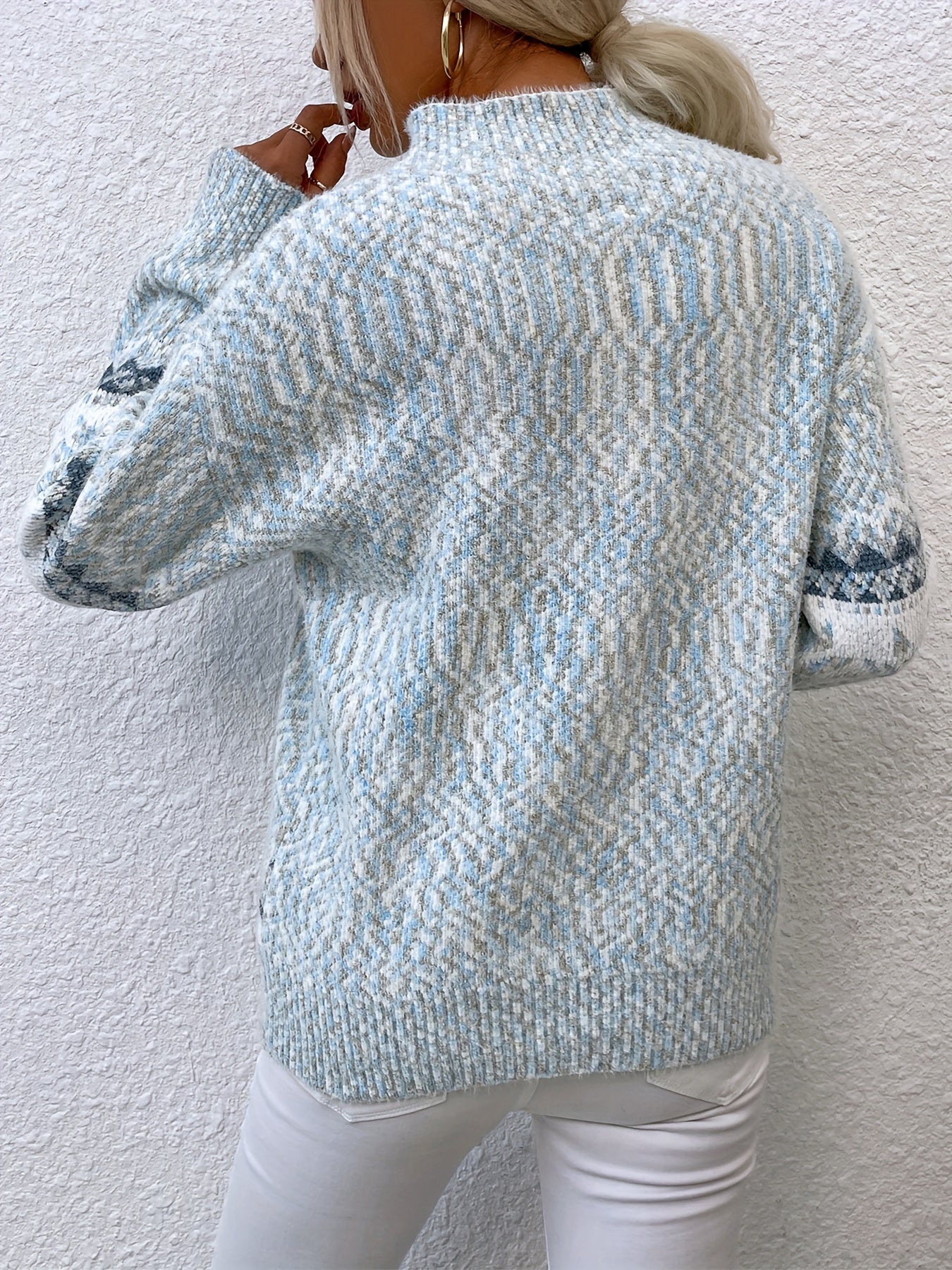 Solange Berthier | Cozy Snowflake Mock-Neck Sweater For Women