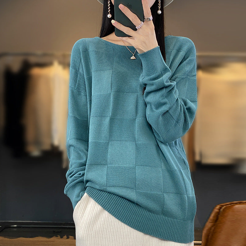 Lucette Harmond | Plaid Knit Sweater For Women
