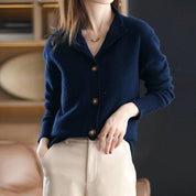 Celeste Armand | Stand Collar Knitted Cardigan Sweater For Women