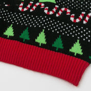 Jolly Rex | Black Dinosaur Print Christmas Sweater For Men