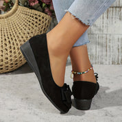 Lucinda Hartbourne | Black Bow Detail Ballet Flats Slip-On