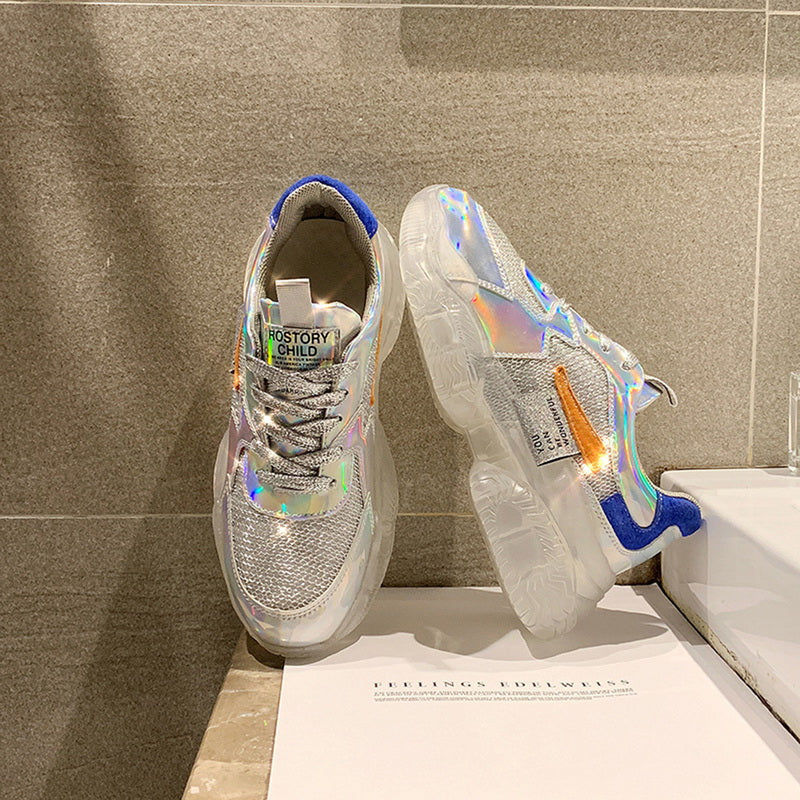 Valentina Rousseau | Metallic Chunky Sneakers For Women
