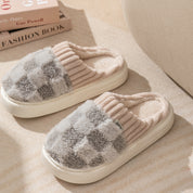 Colette Winbourne | Plaid Plush House Slippers For Women