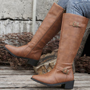 Genevieve Astor | Knee-High Buckle Riding Boots For Women