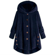 Colette Duval | Leopard Print Hooded Plush Coat For Women