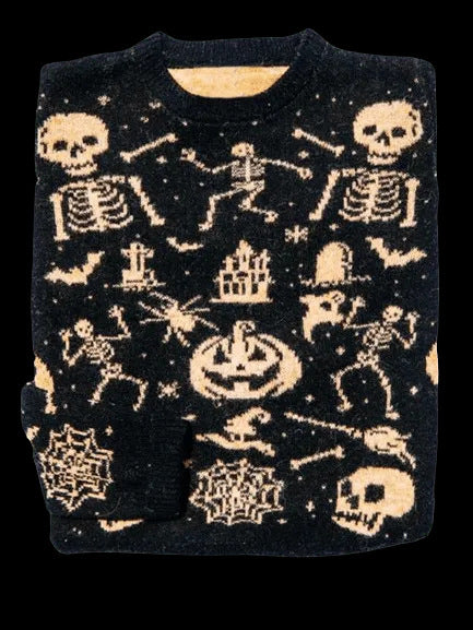 Genevieve Harland | Halloween Pumpkin Knit Sweater For Women