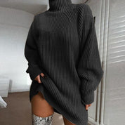 Marielle Duchamp | Turtleneck Knit Mini Sweater Dress For Women