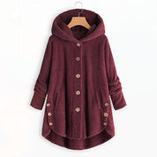 Colette Duval | Leopard Print Hooded Plush Coat For Women