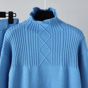 Odile Charvet | Cable-Knit Mock Neck Sweater Set For Women